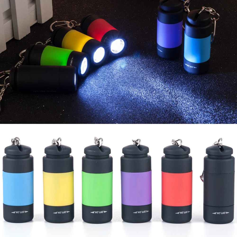 Mini LED Light Portable Flashlight USB Rechargeable Outdoor Waterproof Multi Color Children's Keychain Torch Lamp Night Lights