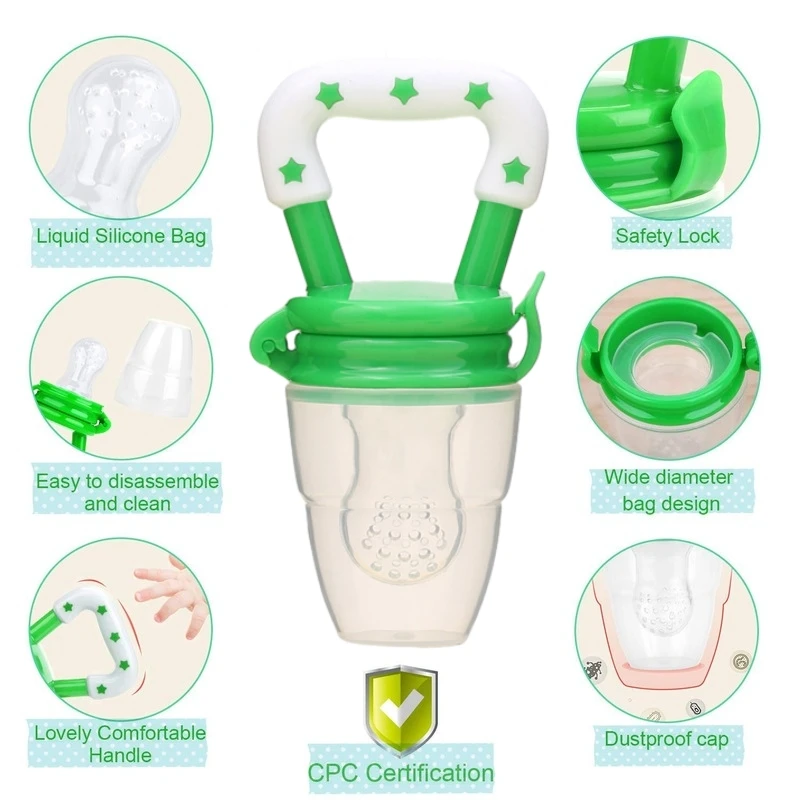 Alimentador de frutas infantis para crianças, chupeta, brinquedos de dentição Alimentador de alimentos frescos Bolsas de silicone, crianças, menino, menina