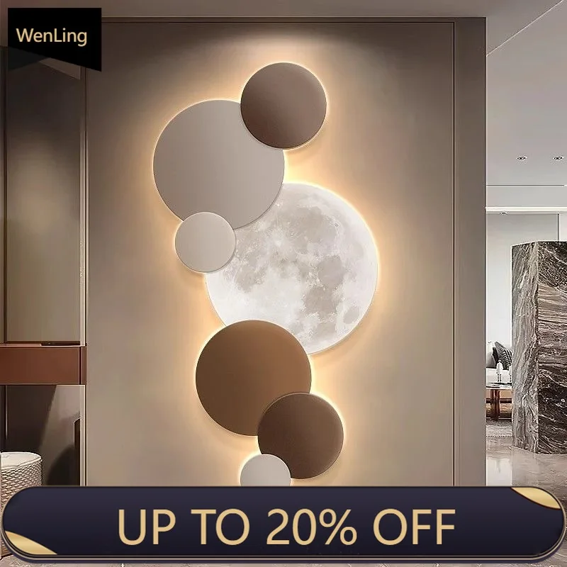 Porch Decoration Painting Wall Lamp LED Luminous Light Corridor Hanging Painting High Grade Wall Painting Moon CX176DS