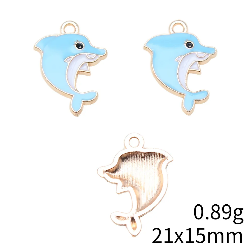 Seashell Pendant Enamel Charm Flamingo Charms For Animal Collection DIY Bracelet Necklace Jewelry Making Supplies For