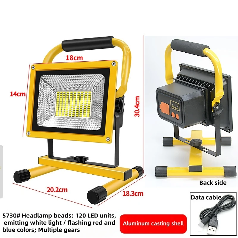 LED Outdoor Ultra-Bright Floodlight-Powerful Lighting Power Outages Portable Emergency Light Camping Use Rechargeable Spotlight