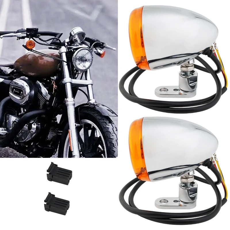 Motorcycle LED Brake Running Light Turn Signals Lamp Indicator Chrome  For Harley Sportster 883 1200 Dyna Softail