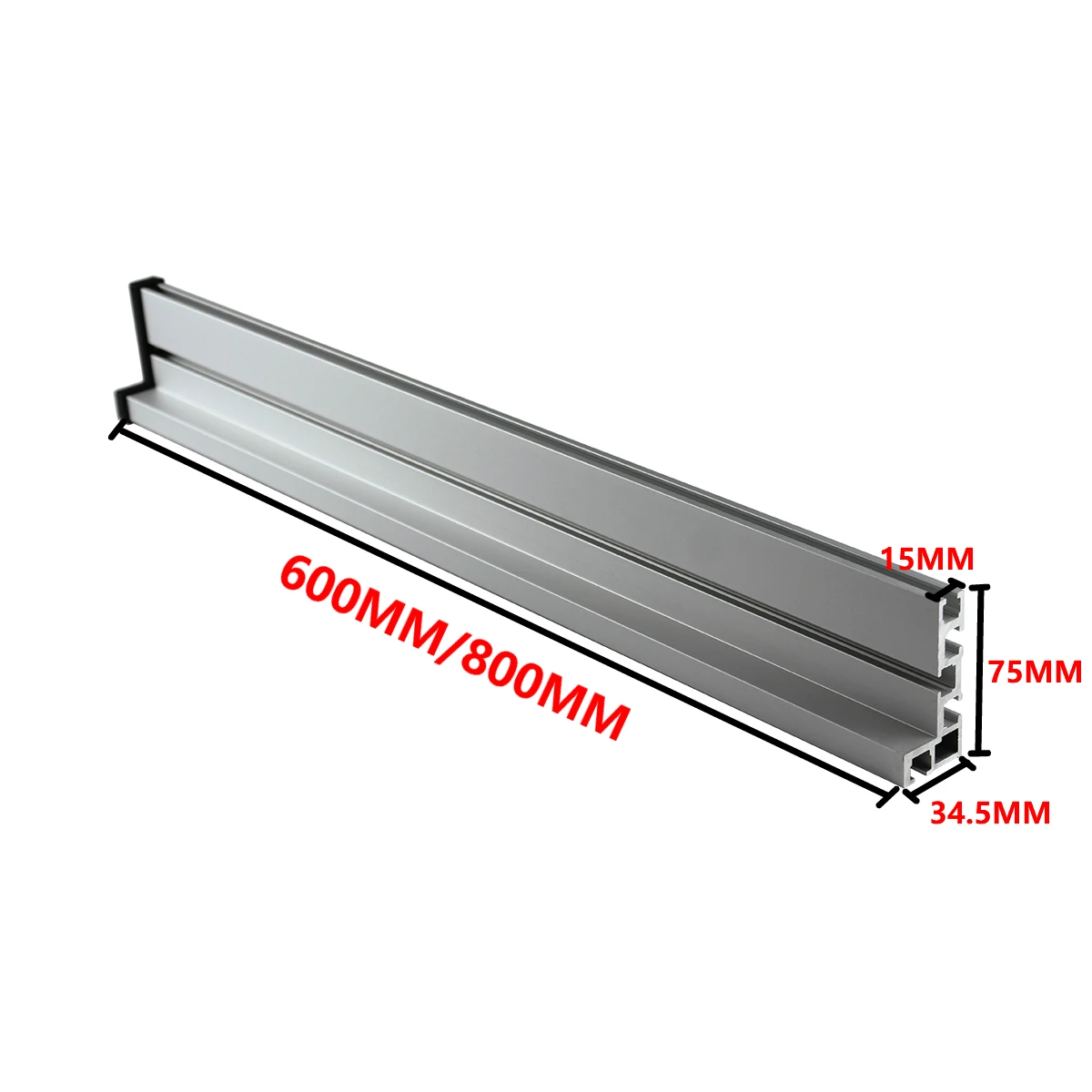 800/600mm 75 Type T Track T Slot Miter Track Stop Woodworking T-tracks Aluminum Table Saw Fence Workbench DIY Woodworking Tools