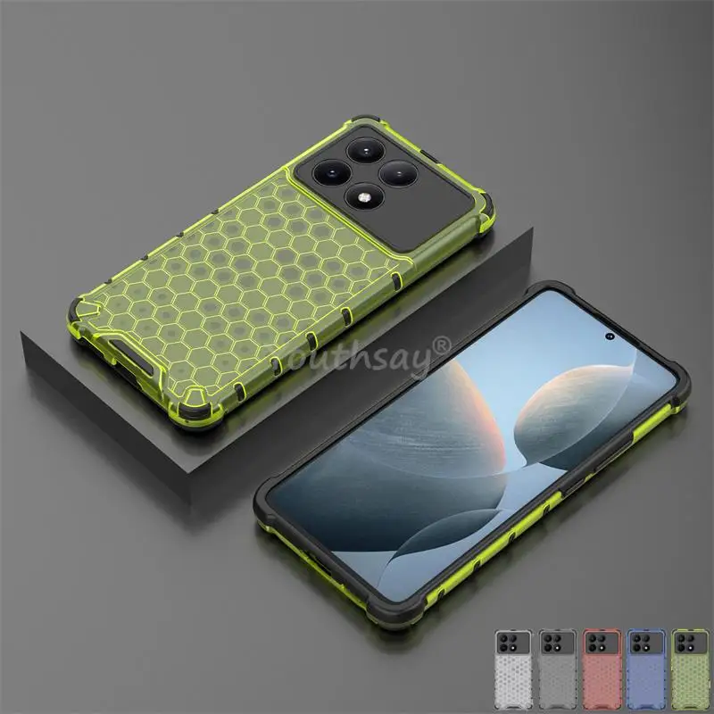 Honeycomb Shockproof For Xiaomi POCO X6 Pro Case Armor Capa POCO X6 Pro Cover Translucent Protector Xiaomi POCO X6 Pro Case