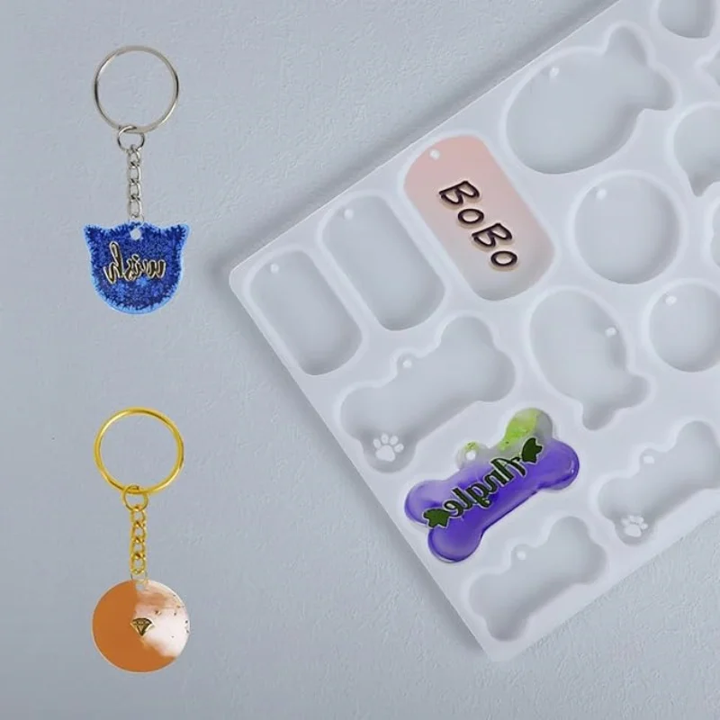 Molde de resina Epoxy de silicona de marca para mascotas con pegamento de gota de cristal DIY