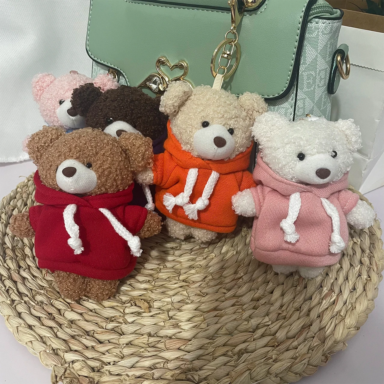 

Cartoon Brown Bear Plush Pendant - Cute Stuffed Toy Bag Ornament Kid Gifts for birthday