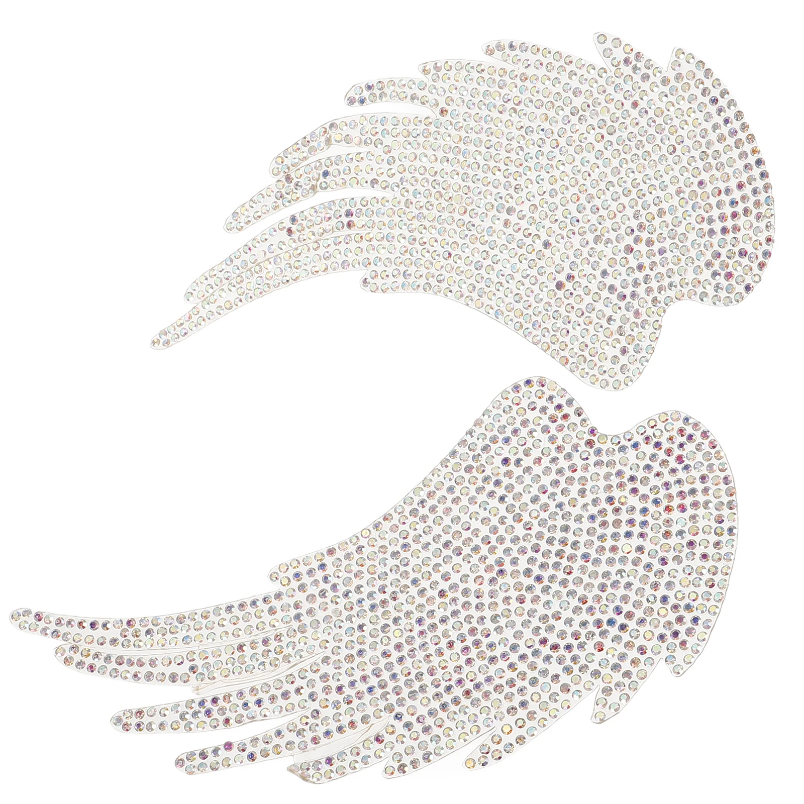 

2pcs Hot Drill Patch Embroidered Fairy Clothing Patches Melt Adhesive Rhinestone Wing Design Iron-On Toddler Angel