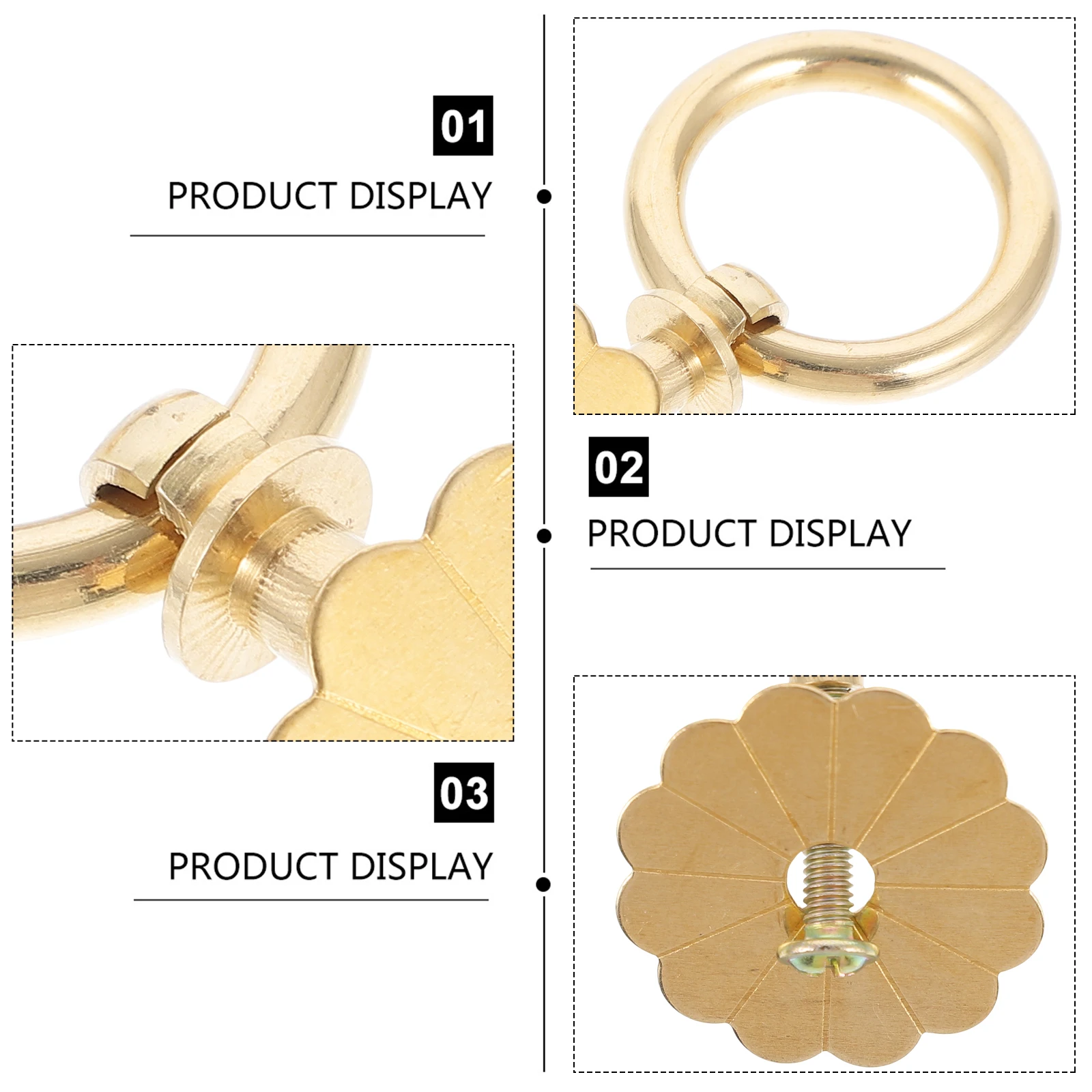 

4pcs Single Hole Ring Drawer H Metal Flower Shape Brass Cabinet Hardware European Style Furniture Pull Kitchen Bathroom