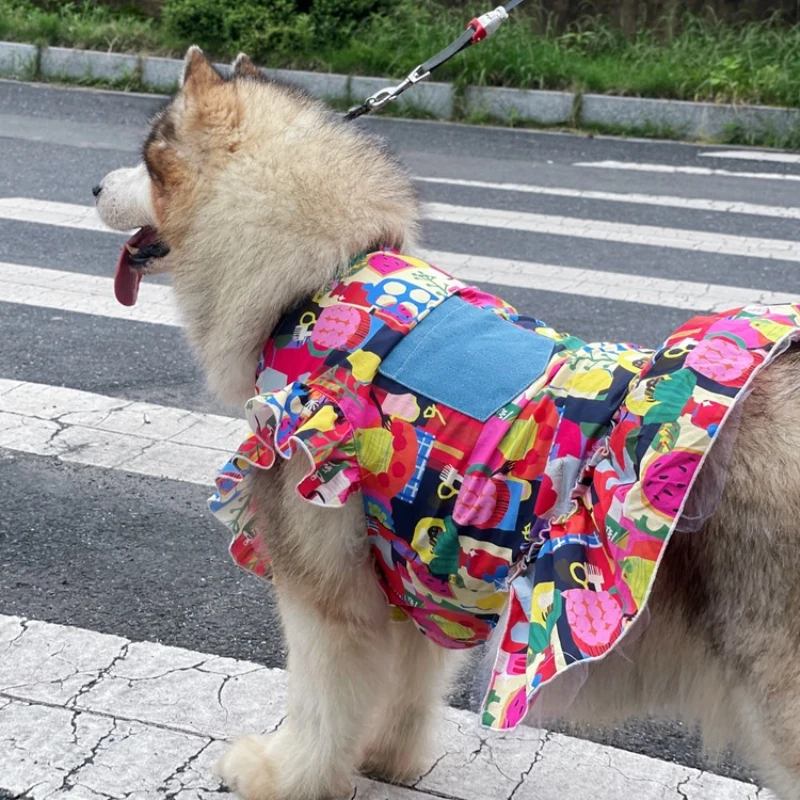 Big Dog Clothes Summer Large Pet Dress Poodle Schnauzer Samoyed Border Collie Husky Labrador Golden Retriever Clothing Costumes