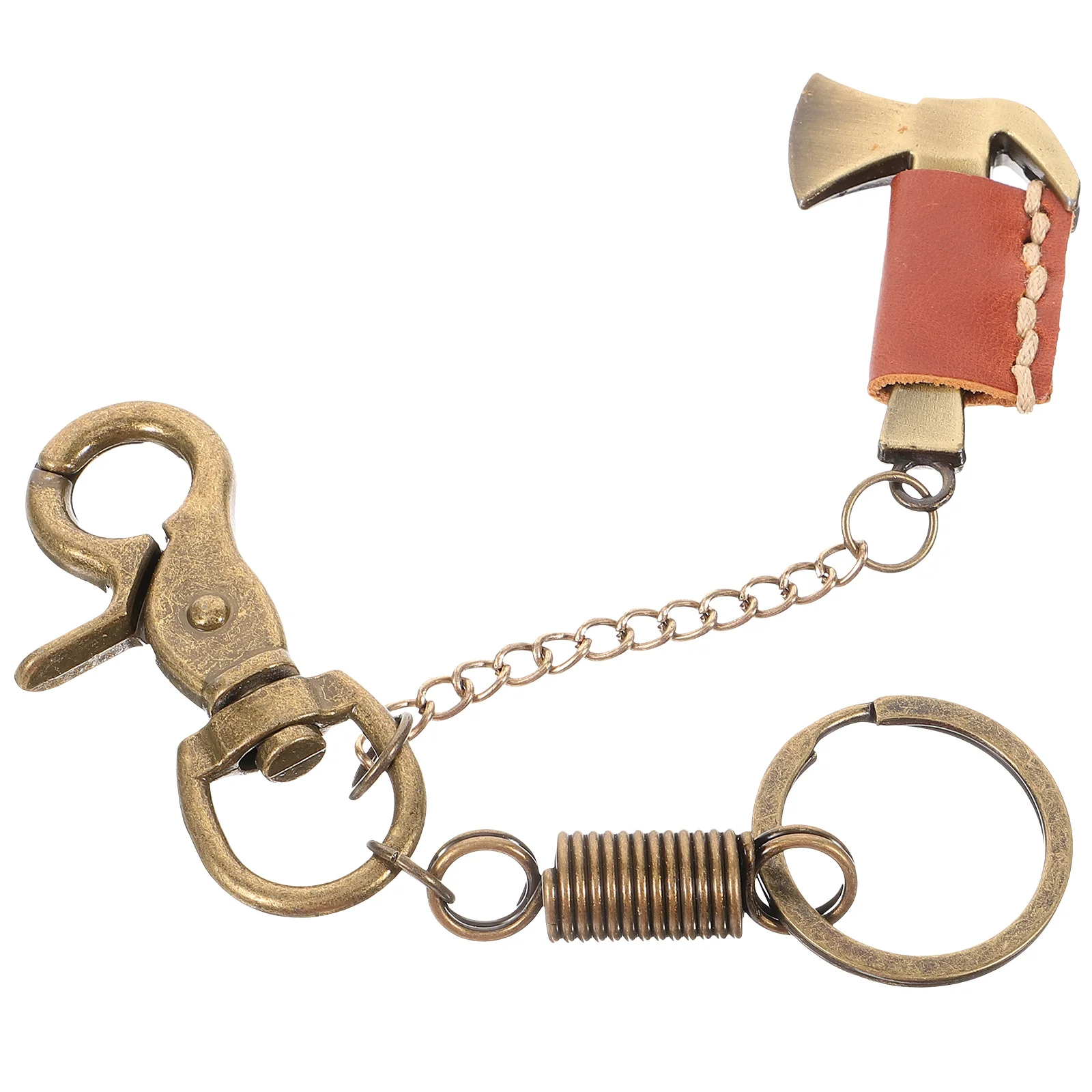 

1pcs Retro Keychain Creative Axe Shape Decorative Hanging for Outdoor Bags Backpacks Metal Cowhide Hammer Pendant Gift