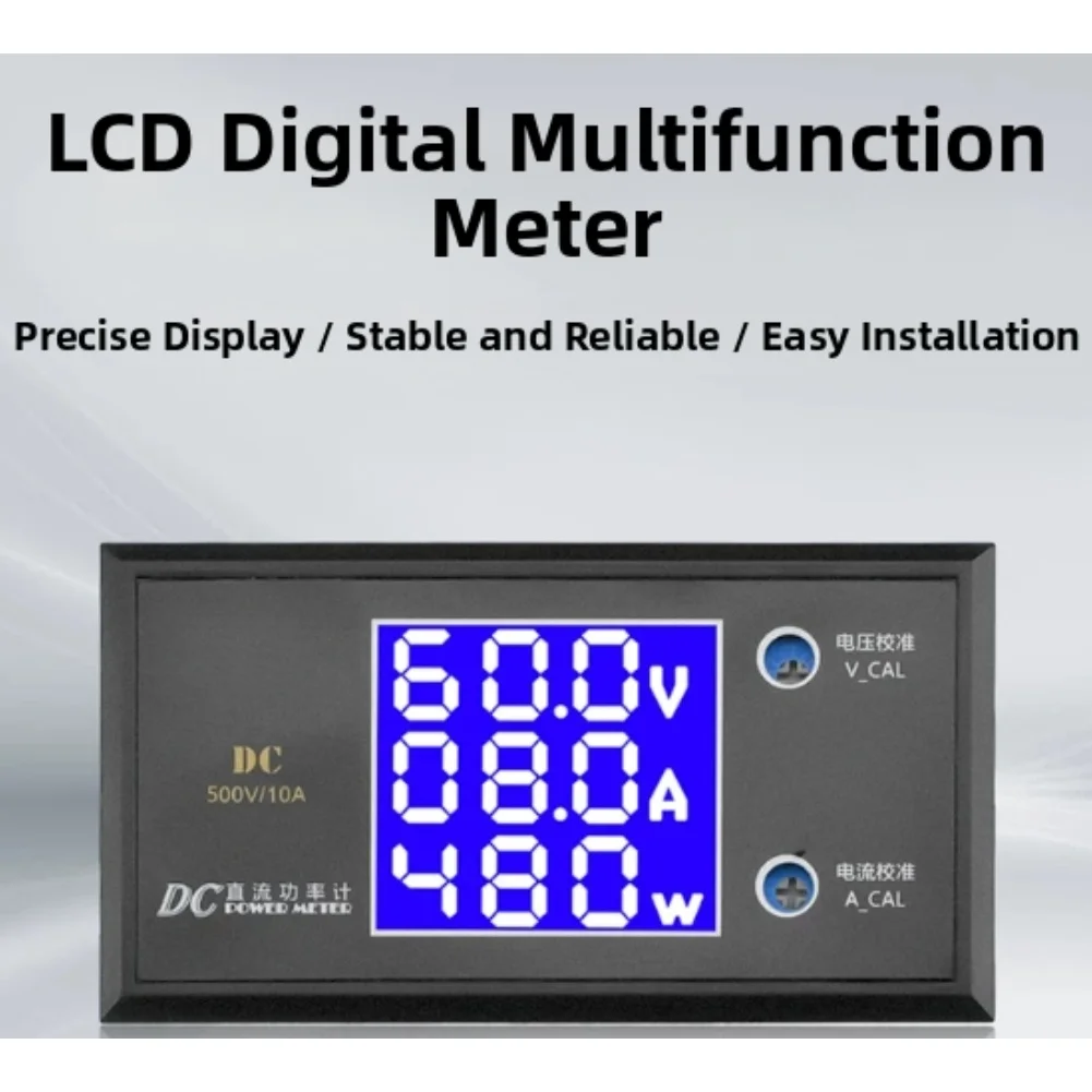 Digital Voltmeter Ammeter Wattmeter, DC 0-500V 0-10A Power Meter With HD LCD Display, Voltage Current Tester For DIY Electronic