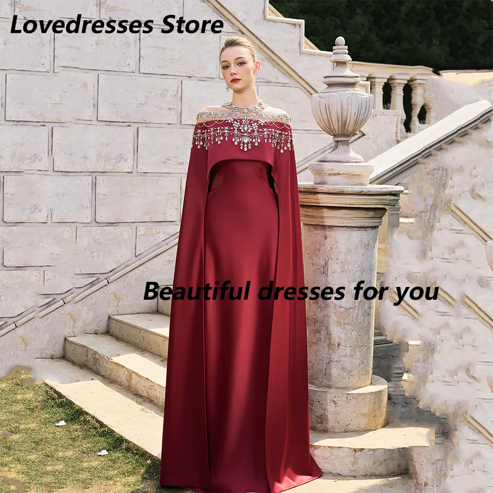 

Элегантное вечернее платье на заказ, роскошное, с кристаллами, длинными рукавами, из атласа, А-силуэт, в пол, для гостей на свадьбу/вечеринку, длинное платье