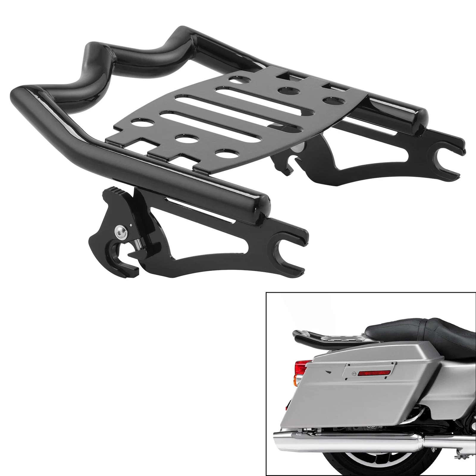 

Motorcycle Detachable Stealth Luggage Rack For Harley Touring Road King Street Glide 2009-2024