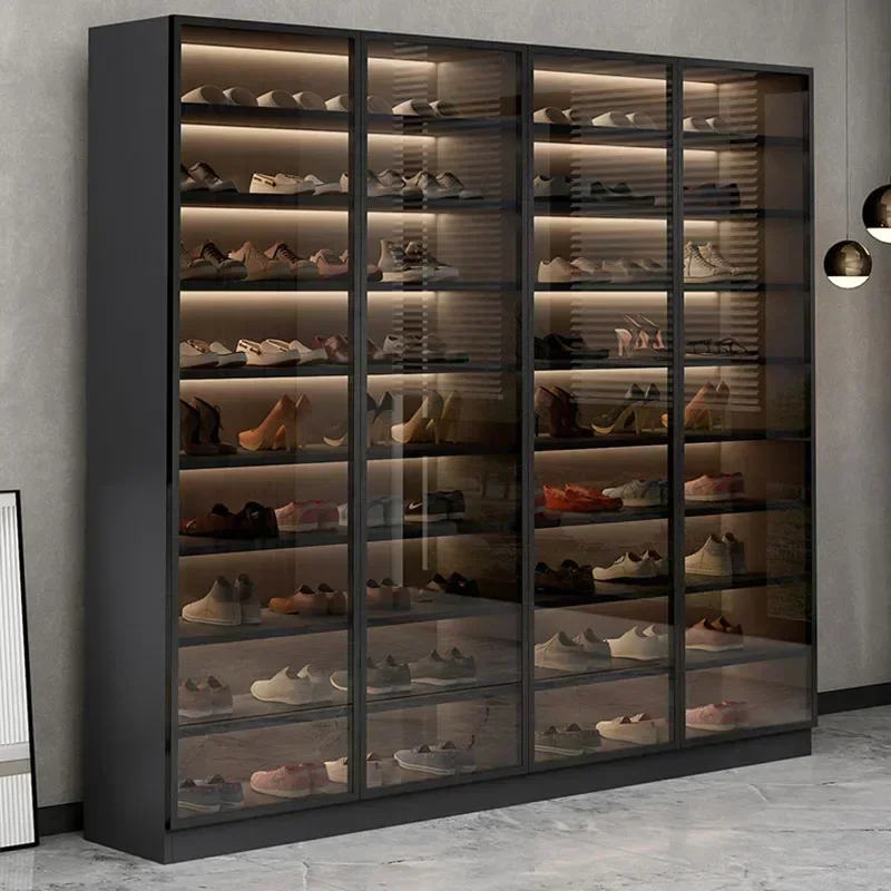 

Modern Black Thin Hallway Narrow Display Shoe Organizer Storage Zapateros Space Saving Furniture