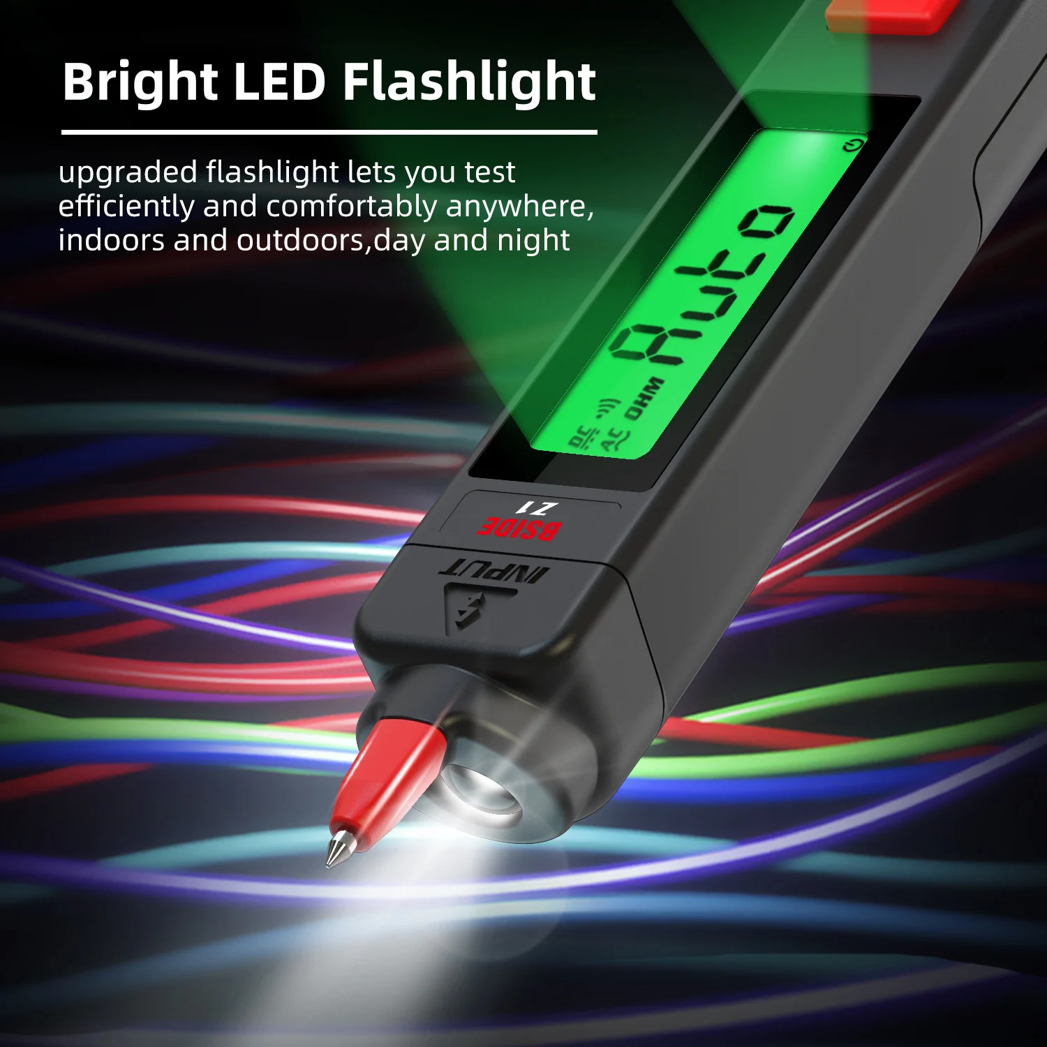 BSIDE Voltage Tester Non-Contact AC Voltage Detector Pen, Integrated Multimeter, Dual Range Electrical Sensor V-Alert Live Wire