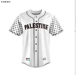 فدائي‎  State Of Palestine فلسطين‎‎  3D Printed Baseball Jersey Shirt Men's Tops Tee Oversized Streetwear Jersey