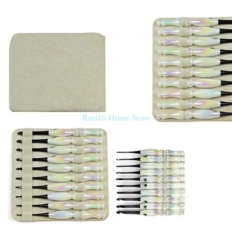 

10Pcs Acrylic Handle Crochet Hook Set Ergonomic Grip Aluminium Crochet Hook Yarn Craft Tool for Sweater Scarf Socks Bag 02DB