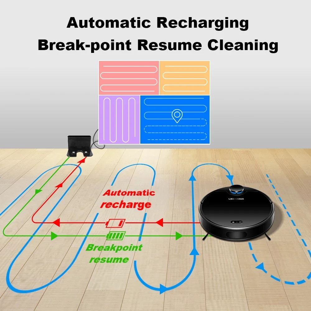 Robot Vacuum Cleaner Mop Pro Automatic 360 Degrees Laser Scanning App Wifi Control Home ZK902 Vacuum