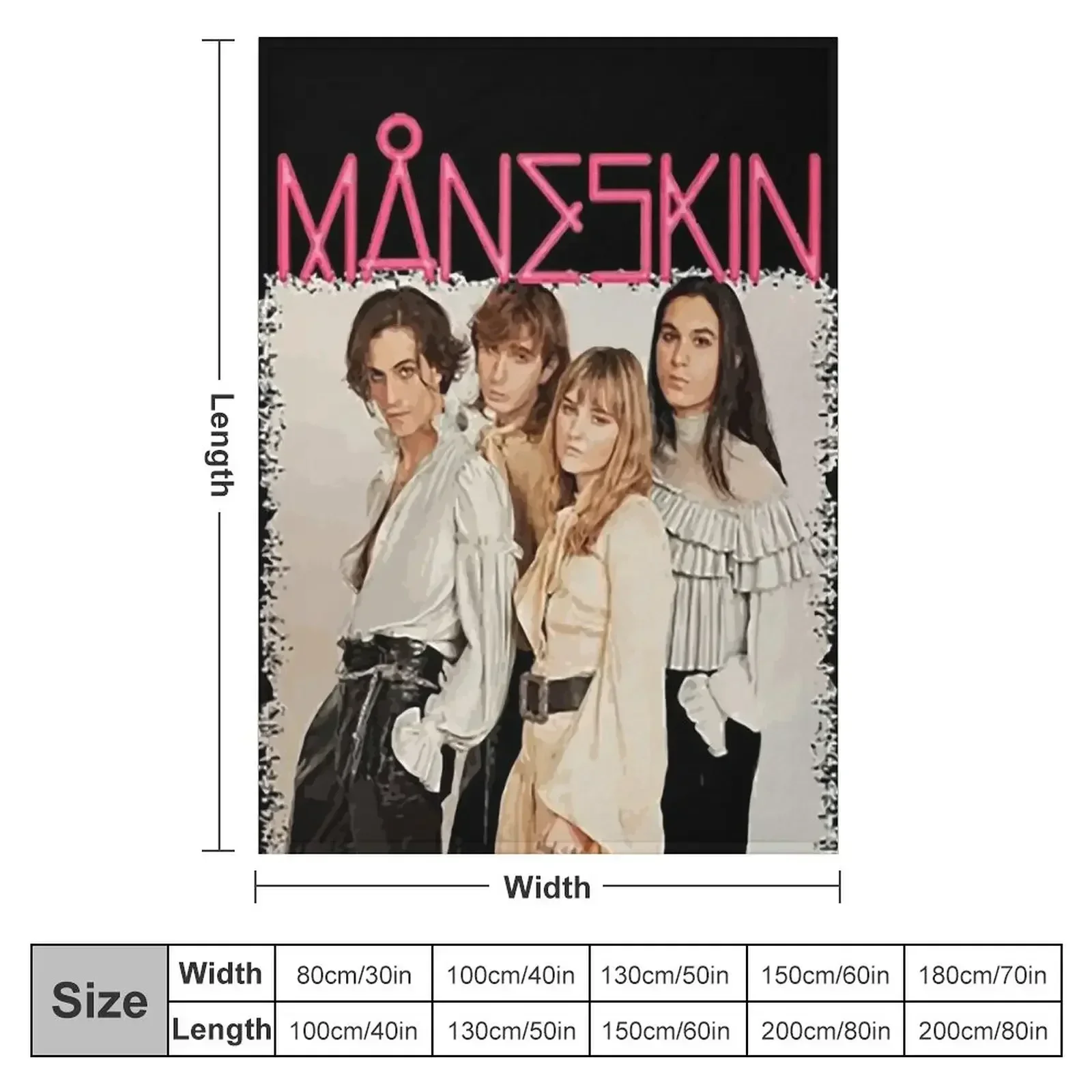 The Official Merchandise of M?neskin - Maneskin Throw Blanket Luxury Brand Tourist Hairys Cute Blankets