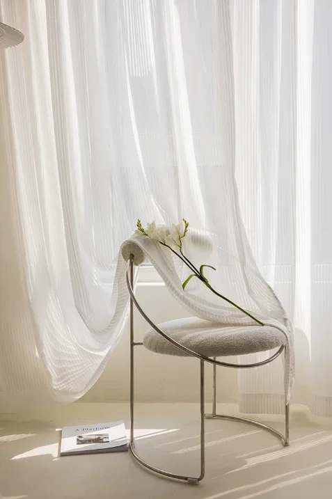 Modern Minimalist Style Vertical Striped Classic Louver Curtains Living Room Bedroom Balcony Blackout Curtains