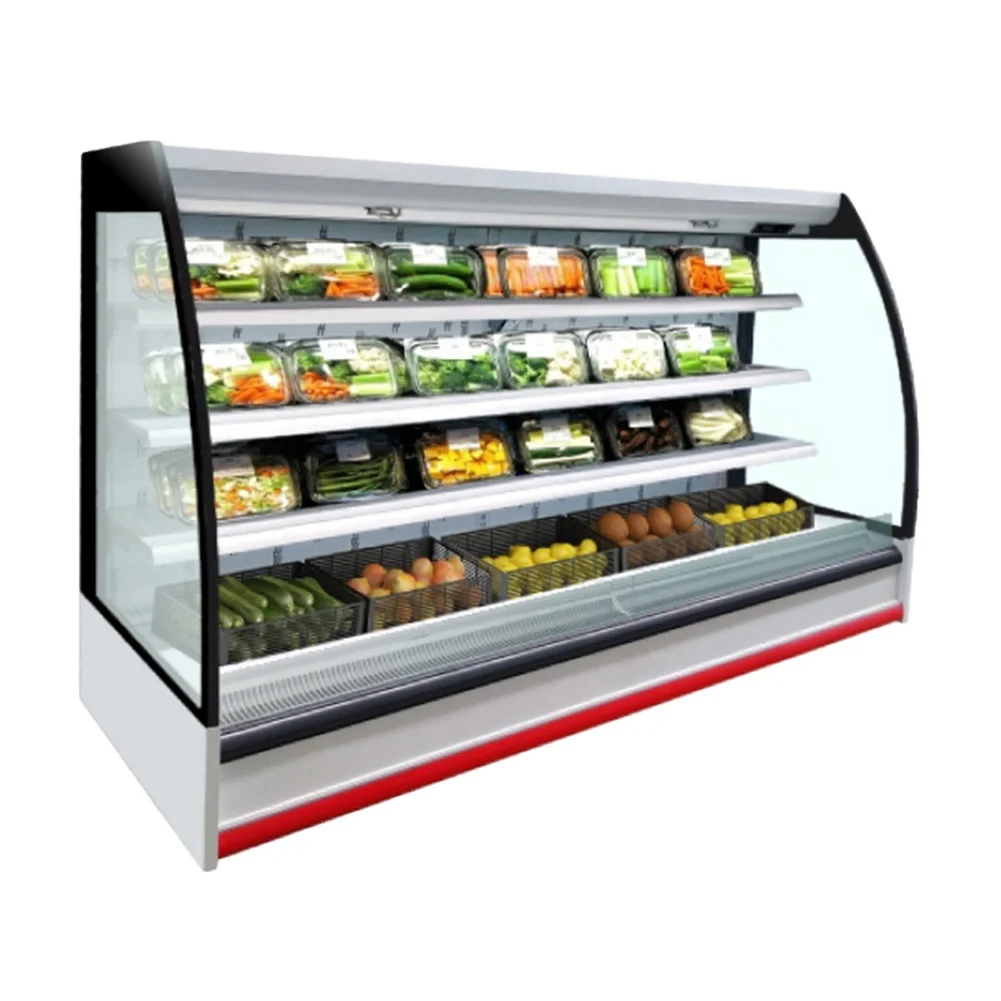 Energy Saving Supermarket Vegetable Multideck Open Chiller Display Refrigerator