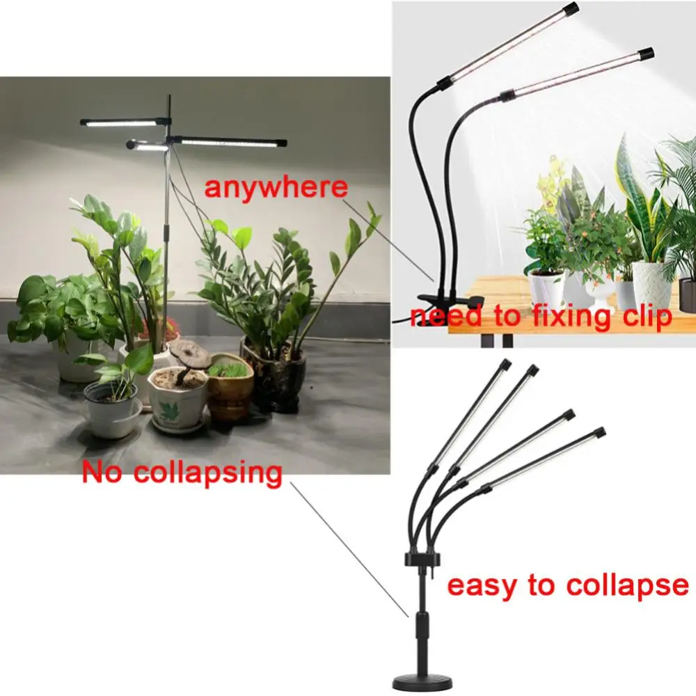 LED Plant Growth Light Timing Mode USB Portable Full Spectrum Panel Phyto Lamp Indoor Greenhouse Tent Plant Flower Dimmable Lamp