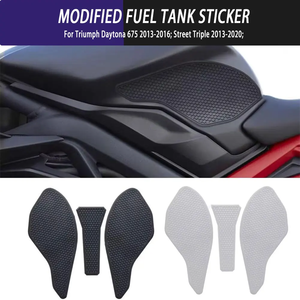 For Triumph Daytona 675 2013-2016 Street Triple 2013-2020 Motorcycle Modified Fuel Tank Sticker Waterproof Non-Slip Side Pad