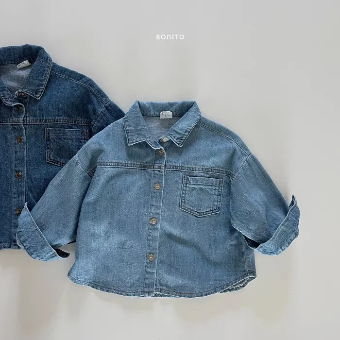 2026 Autumn New Baby Long Sleeve Denim Jacket Infant Boys Pocket Lapel Coat Children Casual Coat Vintage Baby Denim Tops Clothes