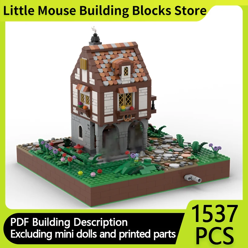 

City Street View Model MOC Building Bricks Medieval Household Scene Modular Technology Gifts Holiday Assemble Children Toys Suit