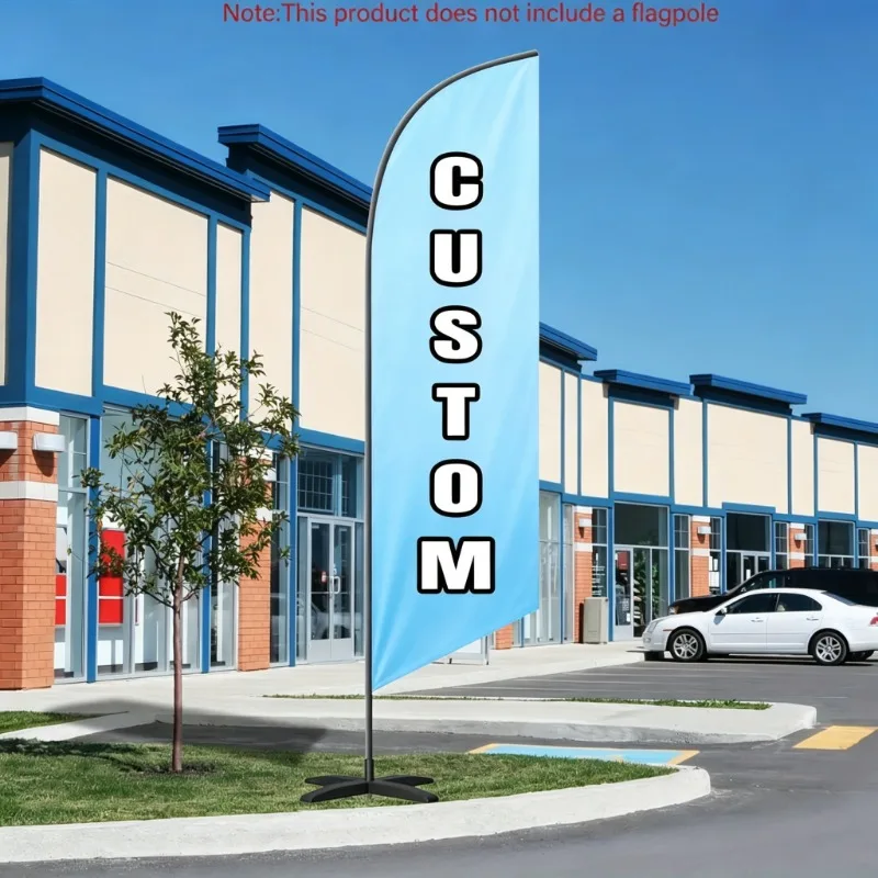 Custom 1pc Knife Flags Single-Sided Printing with Your Design(NO STAND), Ideal for Home and Outdoor Business Advertising Flags,