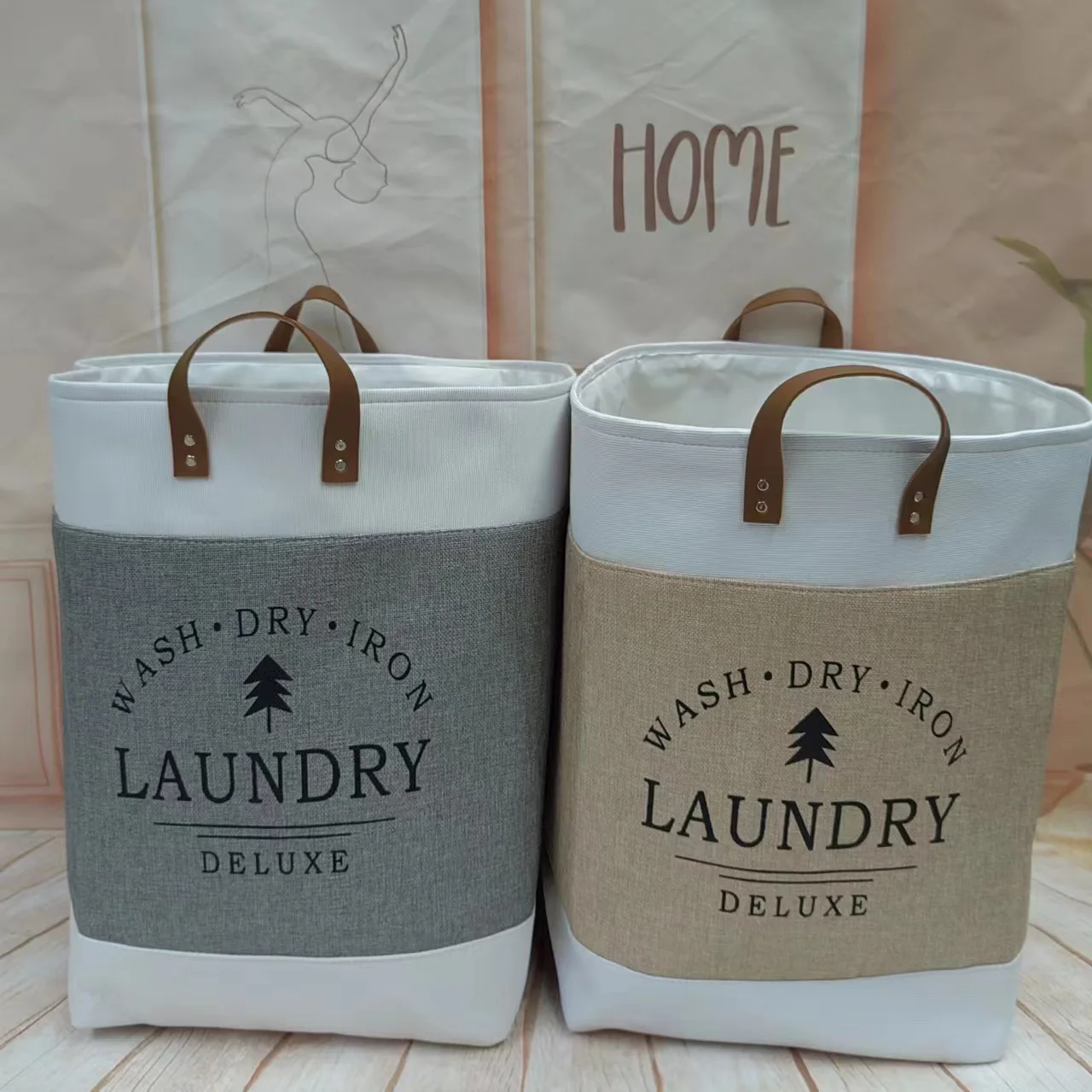 

Portable storage bag Dirty clothes large storage basket Toys sundries storage bucket Japanese folding fabric handle basket