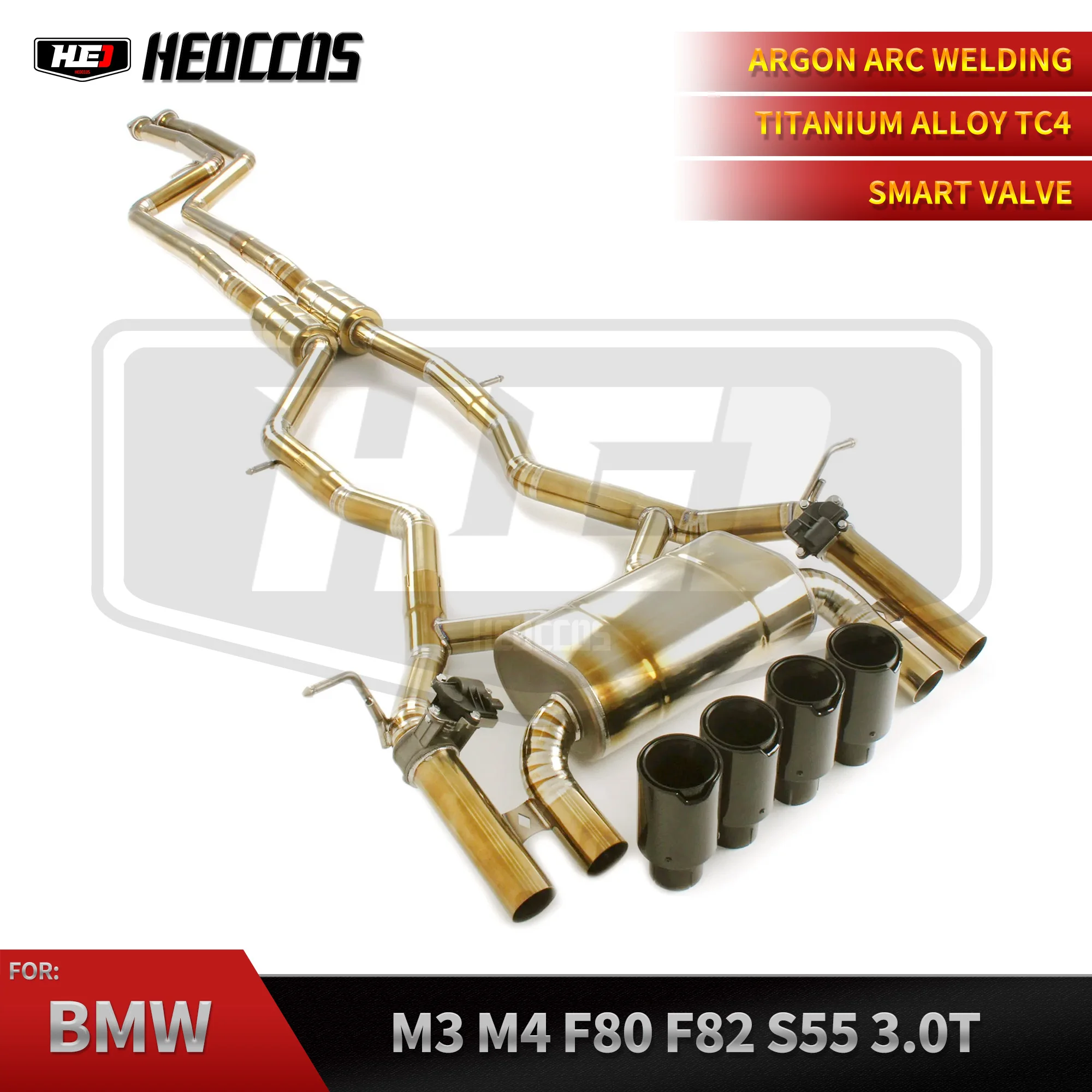 HEO Titanium Valvetronic Exhaust For BMW M3/M4 F80/F82 S55 3.0T Tuning Titanium Catback Exhaust System Equal Length Midpipe