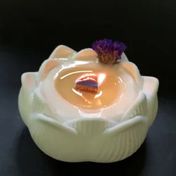 DIY Lotus Silicone Mold Jar Aromatherapy Candle Mould Pot For Making Epoxy Resin Plaster Concrete Flower Storage Box Home Decor