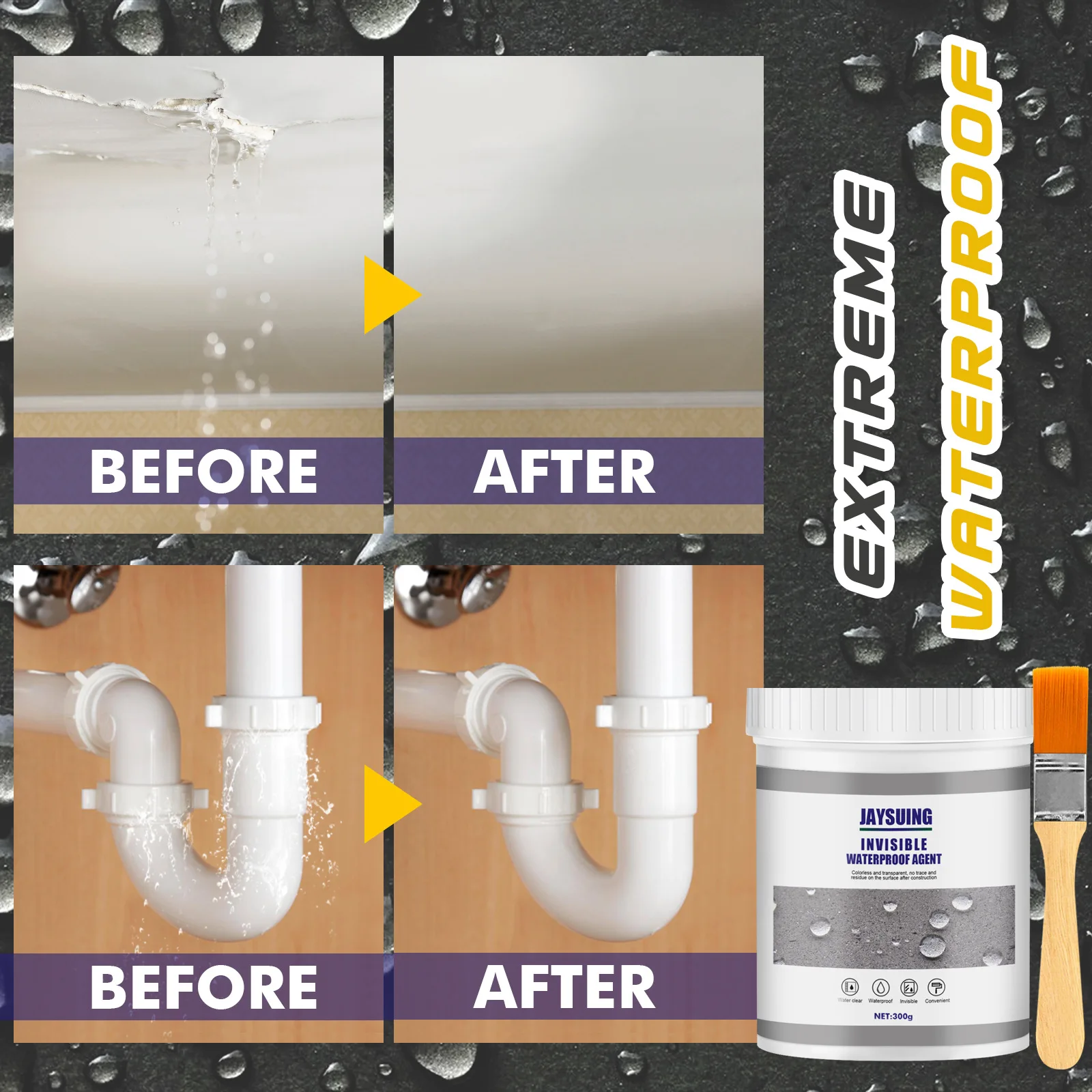 Waterproof Sealant for Bathroom Kitchen Wall Leak Repair No Tile Removal Required