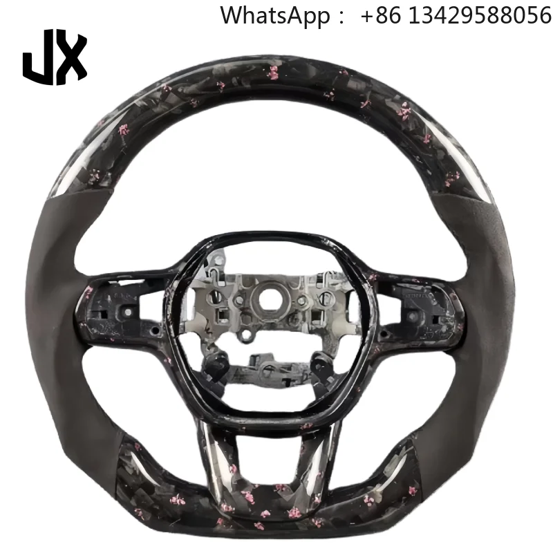 For Honda 11th Civic CRV Shadow Forged Carbon Fiber Steering Wheel Suede  Car Accessories Steering Wheels