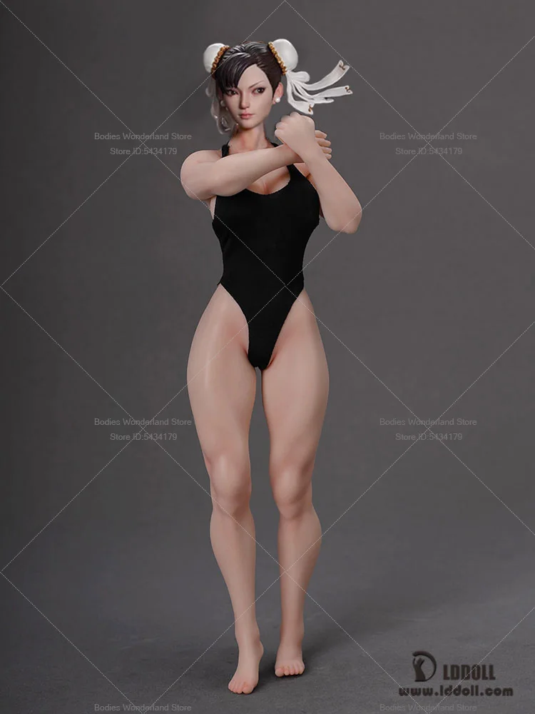1/6 Scale ChunLi Muscle Seamless Realistic Body Mechanical Steel Arm Without Head Female Soldier Body 12'' Action Figure Doll