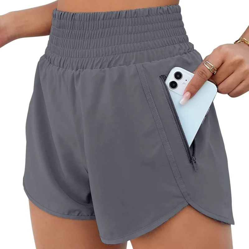 Hotty Hot Damen Gym Run mit Tasche, kurze Yoga-Kleidung, weibliche Fitness, schnell trocknend, Tennis-Biker-Shorts, Sport-Outfit, Trainingshose