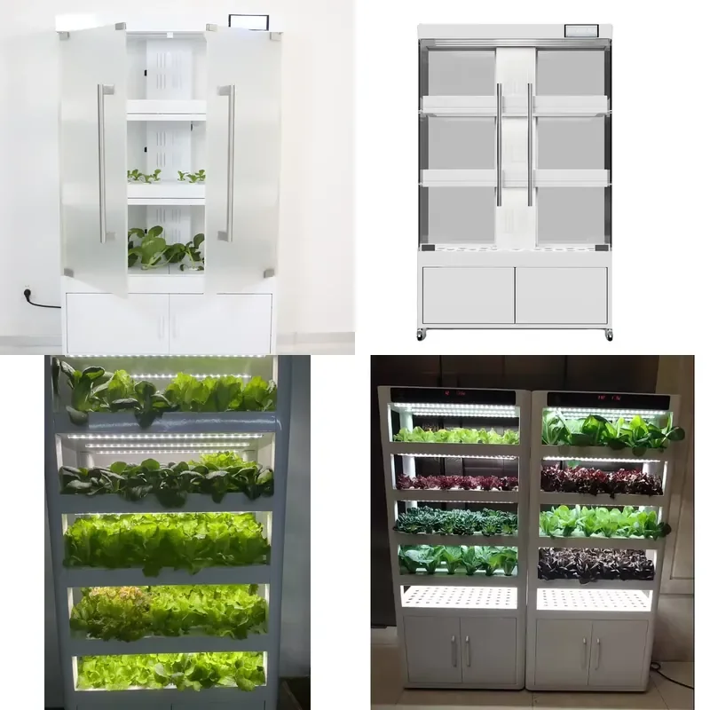 Automatic Indoor Hydroponic Planter Garden Kit Intelligent LED Light Closed Cabinet Design for Irrigation Hydroponics