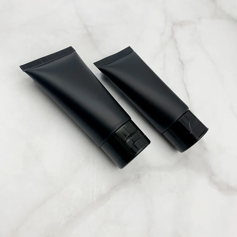 20Pcs Empty Plastic Matte Black Soft Tube with Flip Cap Squeeze Packing Bottle 50ML Hand Cream Lotion Cosmetic Travel Container