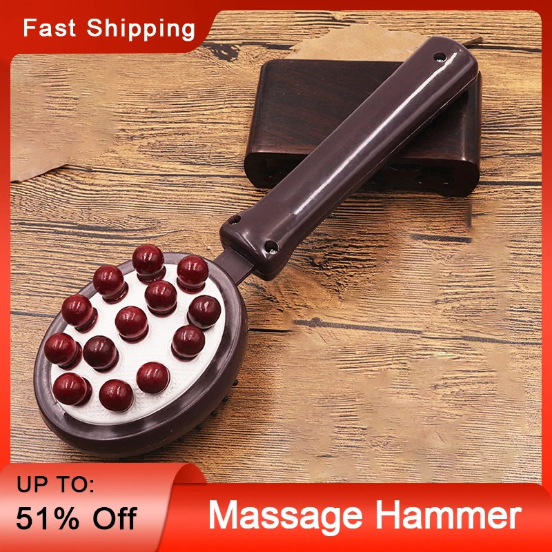 

Back Knock Massage Hammer Stress Fatigue Relief Handle Wood Scratcher Relaxing Massager Stick Body Health Care Tool Massager