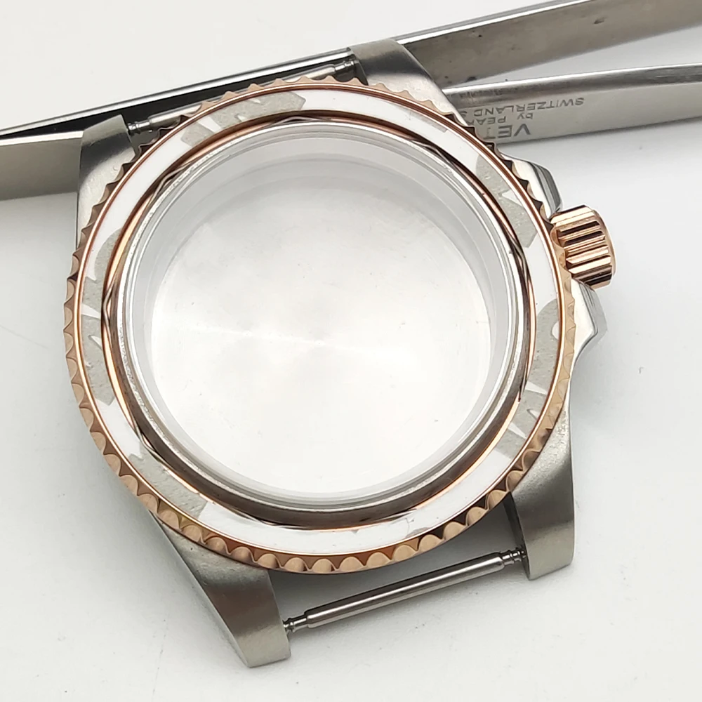 修正された時計パーツ,サファイアケース,nh35/36ムーブメント,40mm,ウォーターゴースト,ローズゴールドケースに適しています