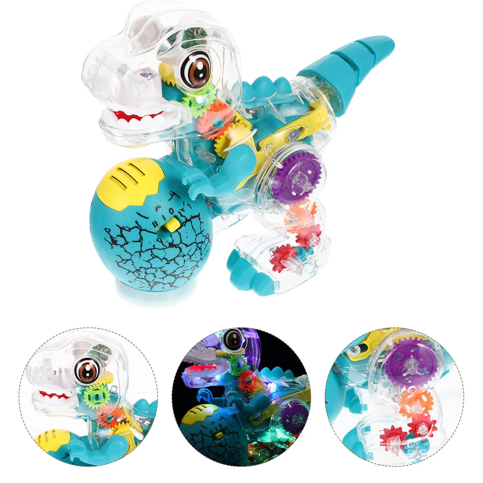 

Электрический прозрачный динозавр с движущимися частями, музыкальный, светящийся, развивающий, подарок на день рождения для детей