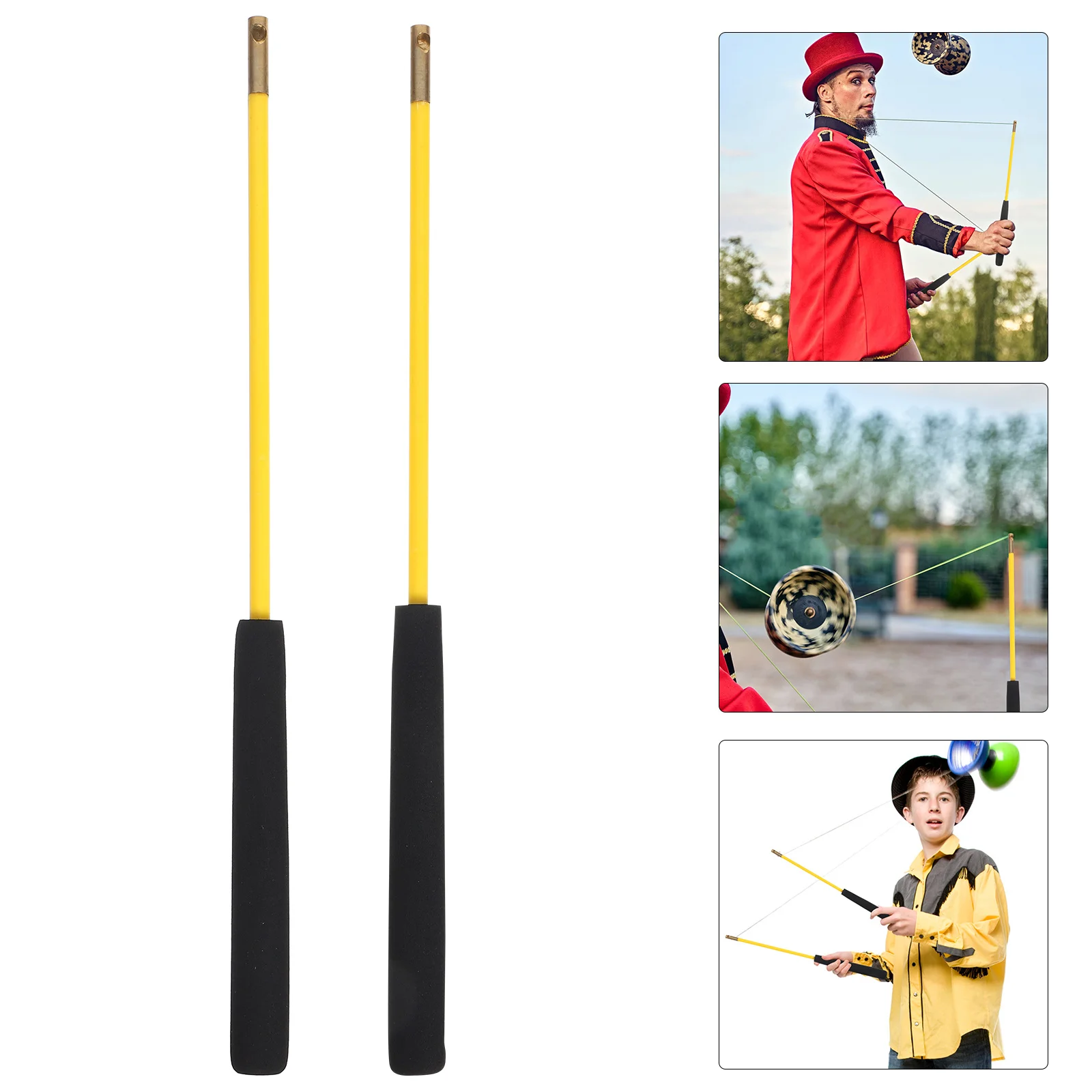 

2Pcs Professional Diabolo Stick Replacement Lightweight Anti Slip Ergonomic Handle for Playing Juggling Chinese Bearing