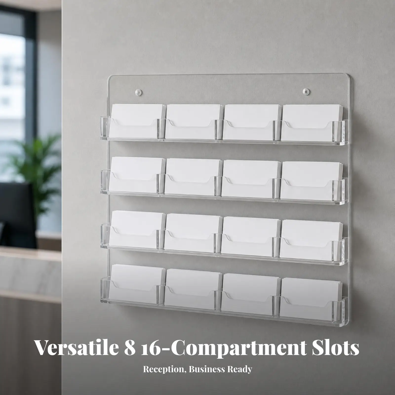 Wall-Mounted Organizer with Pockets Large-Capacity Wall Business Card Display