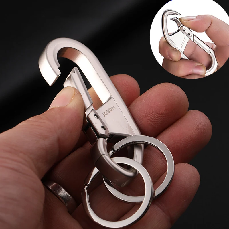 Metal Keychains for Men Key Ring Waist Keyring Hanged Key Holder Fashion Women Keychains with Two Rings Car Accessories
