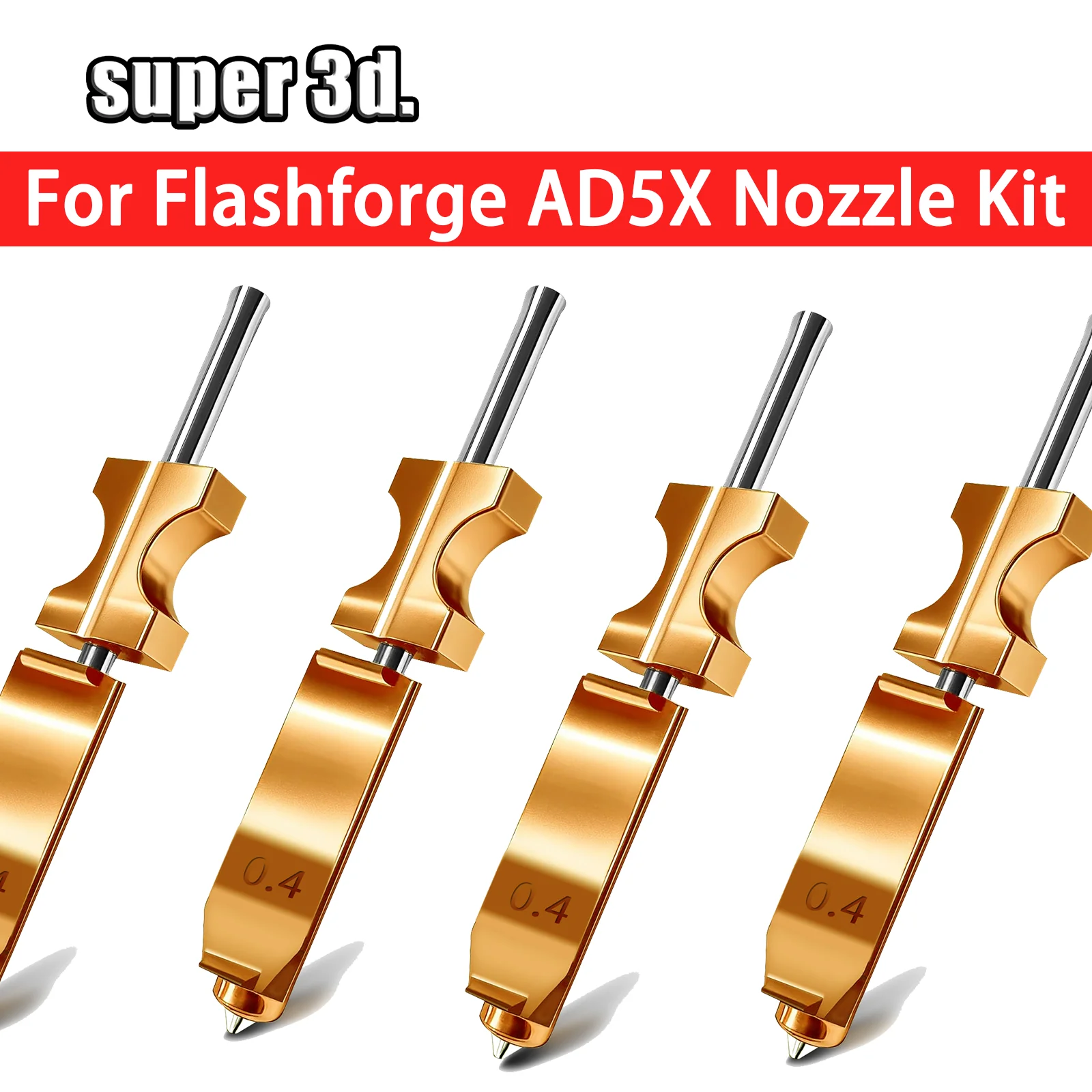 

For Flashforge AD5X Nozzle Hardened 0.4/0.6mm Adverturer Ad5x Flashforge Extruder Ad5x Hotend New Upgrade 3D Printer Accessories