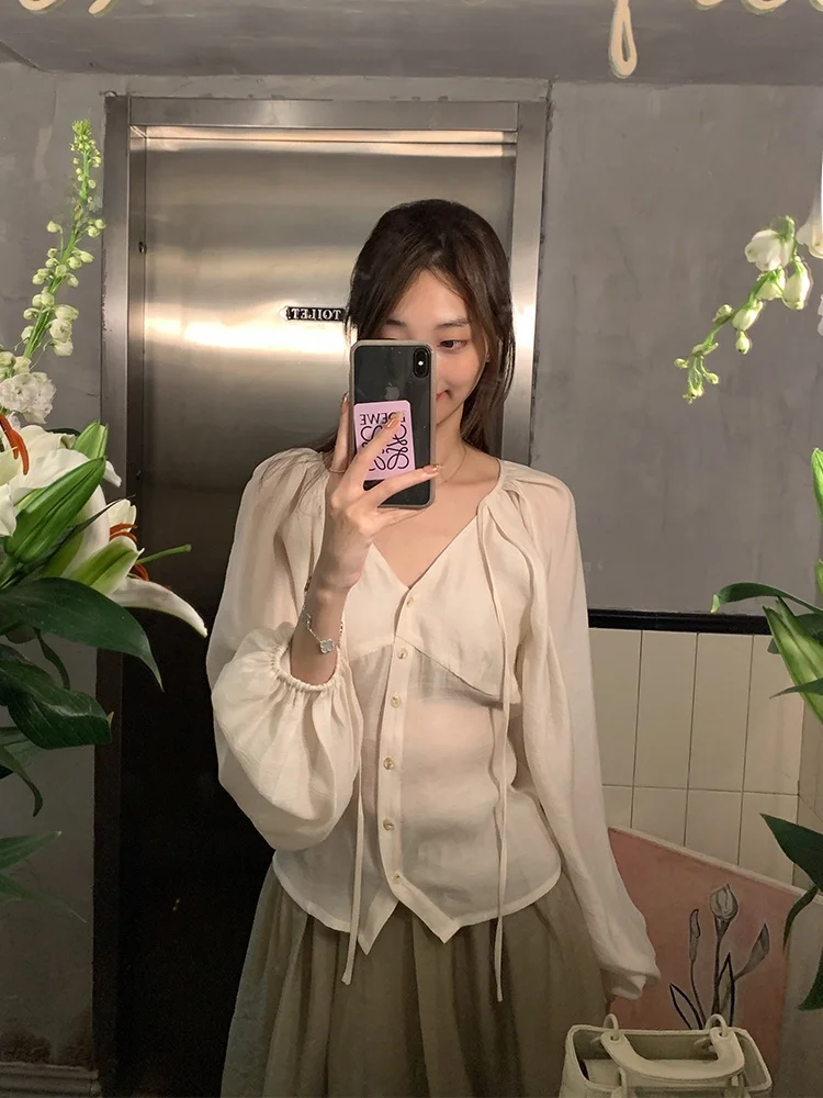 

Шикарное летнее платье из смесового шелка и полиэстера с V-образным вырезом, универсальное, стройнящее, в стиле Pure Desire Gabrielle's Sweet Sle, свободного кроя