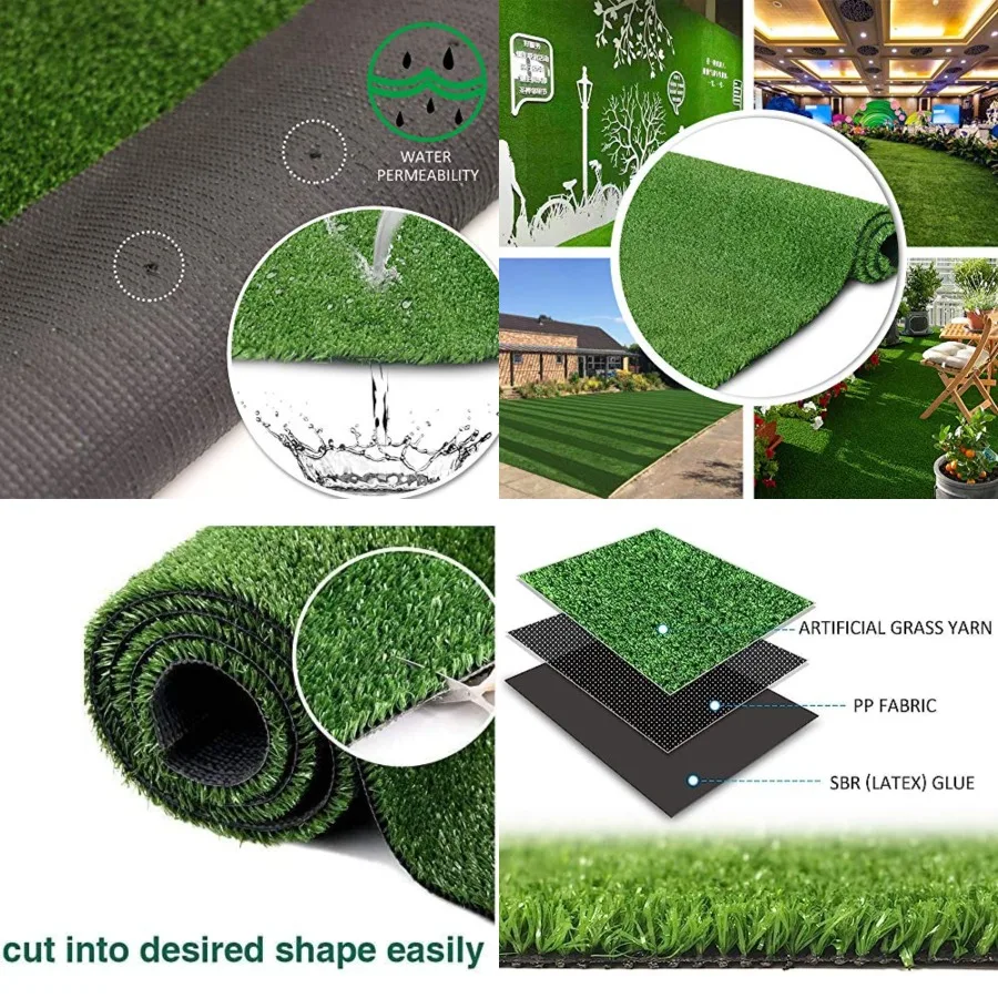 

Petgrow Synthetic Artificial Grass Turf FTFT for Indoor Outdoor Dog Synthetic Grass Mat, Party Wedding Christmas Balcony Garden