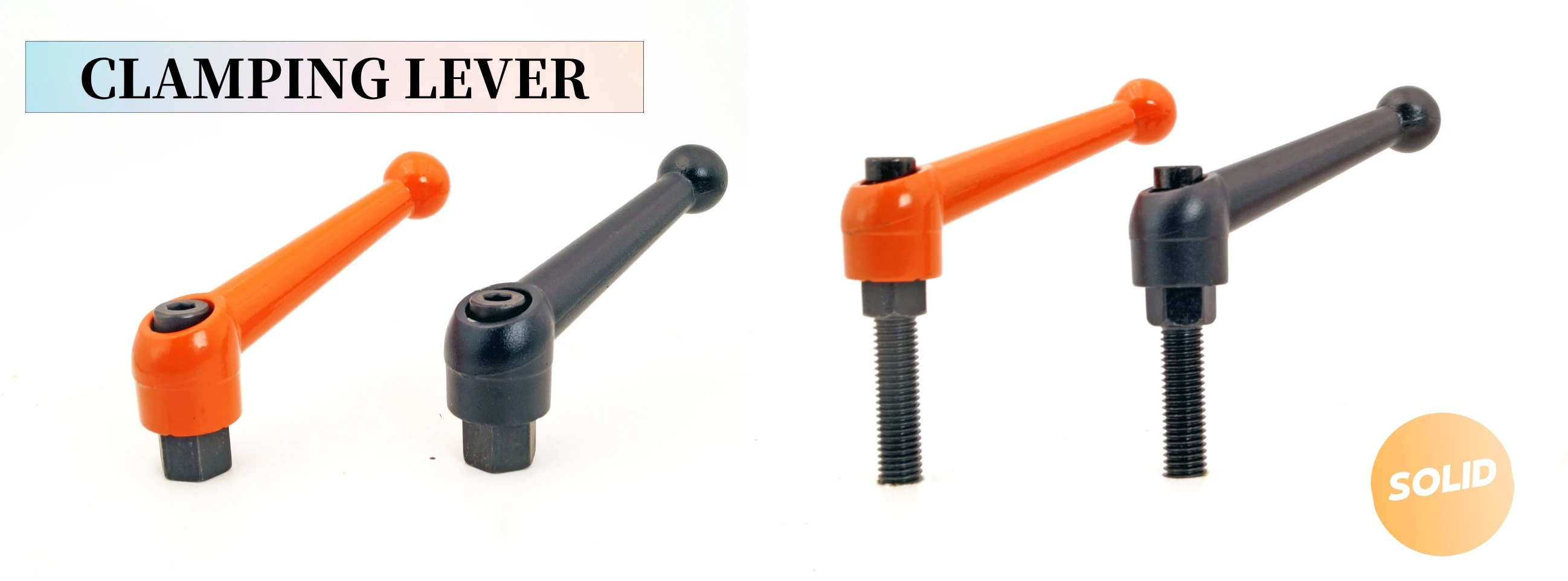 M10 Black Orange Solid Adjustable Handle Clamping Tension Lever Arm