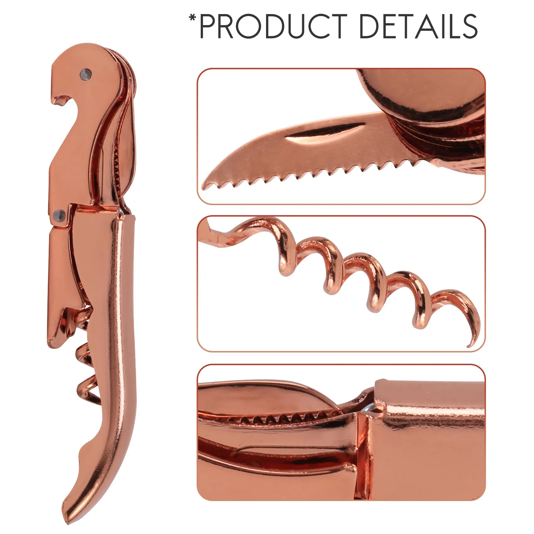 Rose Gold Corkscrew Metal Wine Corkscrew Wine Corkscrew Multifunction Red Wine Corkscrew